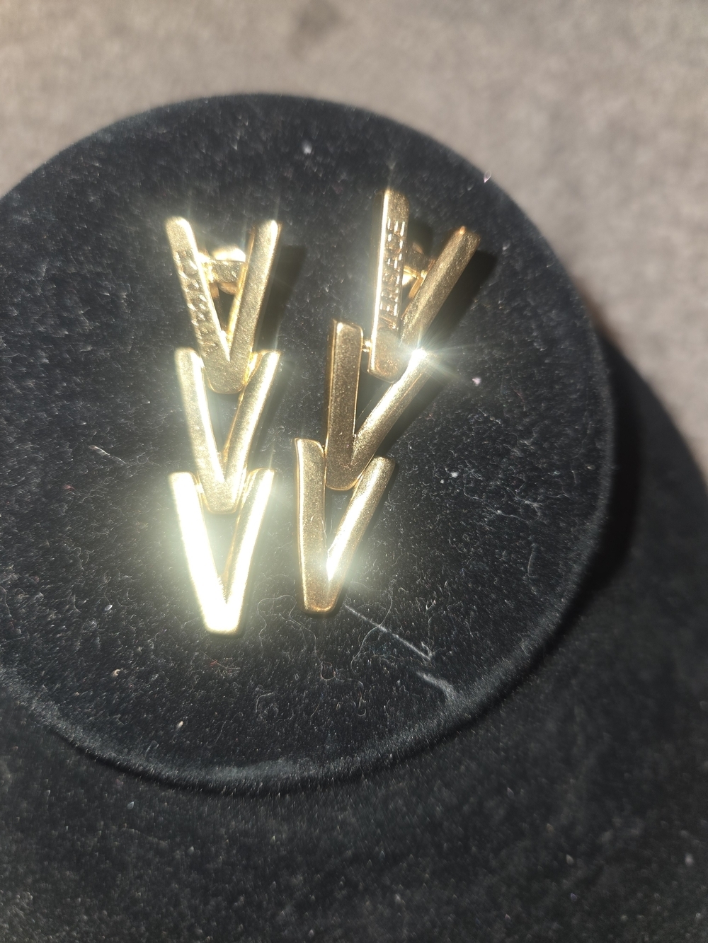 Versace Gold V-Logo Drop Earrings - Gold - Picture 2 of 8